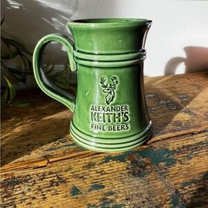 Green Ceramic Beer Stein Mug